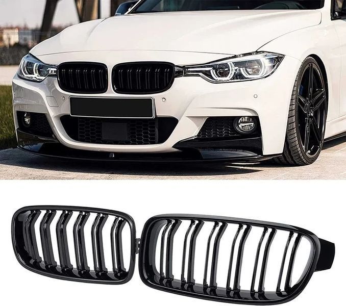 Ніздрі гриль ришітка радіатора bmw f30 f31 f35 глянець подвійні V007 фото