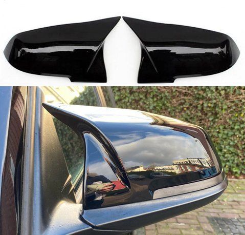 Накладки дзеркал bmw f20 f21 f30 f32 f33 f36 f87 чорний глянець V012 фото