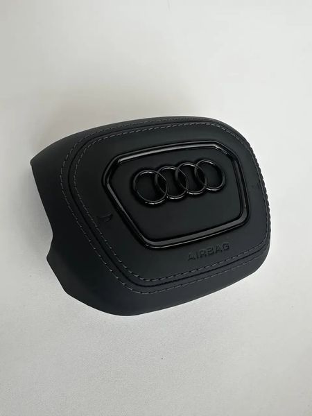 Кришка airbag подушки керма ауди audi Q5 SQ5 80A кожа чорна нитка чорна емблема T042 фото
