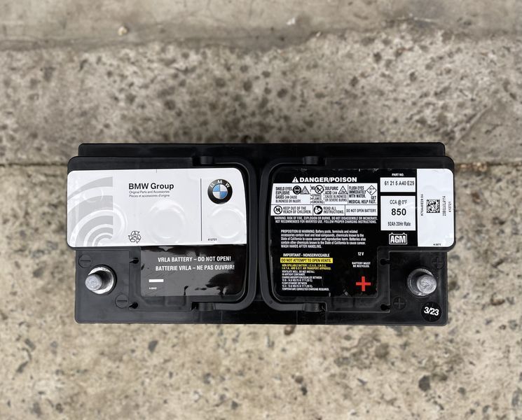 Акумулятор bmw оригінал agm 92ah 61215A40E29 B004 фото